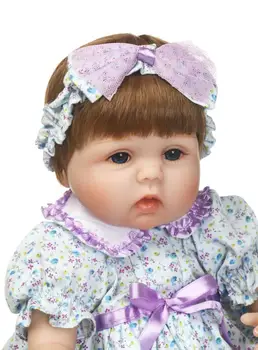 NPK Veren 18' Prerojeni Lovely Baby Doll Z Modo Lasuljo Lase Lutka Najboljše Darilo Za Otroke Za Rojstni dan in Božič