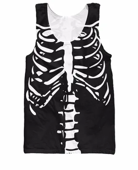 Skeleton Tank Top Duhu Halloween okostnjaki Telovnik 3d Tiskanja Poletje Slog, Unisex Ženske Moški Tees Vrhovi Jersey Plus Velikost