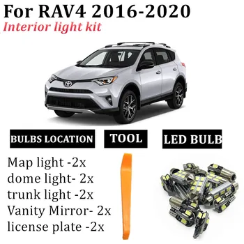 11x led Avto notranje luči Komplet za Toyota Rav4 RAV RAV 4-4 2016 2017 2018 2019 2020 pribor T10 auto led osvetlitev notranjosti
