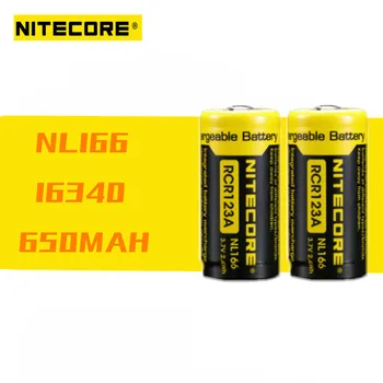 2Pcs Original Nitecore NL166 16340 baterije RCR123 3,7 V 650mAh 2.4 WH Baterija za ponovno Polnjenje z zaščiteno Li-on za svetilko