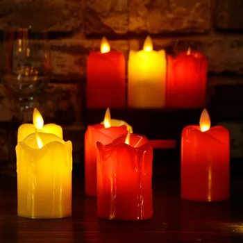 3pcs/veliko Led Brezplamensko Sveče Plastičnih Simulirani plamen LED Rojstni dan Sveče Luči Božič svate, Dekoracijo Doma