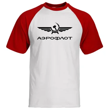 Aeroflot CCCP Civilno Letalstvo sovjetske zveze je RUSIJA AIRFORCE T Raglan Rokavi Moški Print majica s kratkimi rokavi Poletje Bombaža, Kratek Rokav Black Vrhovi Tees