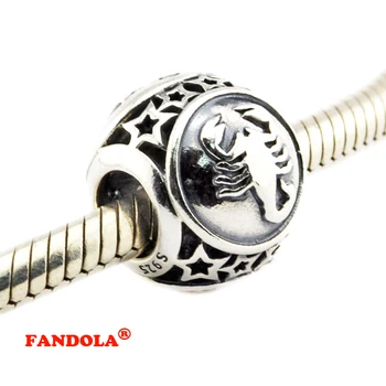 DIY Ustreza Pandora Zapestnice Scorpio Star Znak Kroglice 925 Sterling Srebrni Nakit za Ženske Čare Brezplačna Dostava
