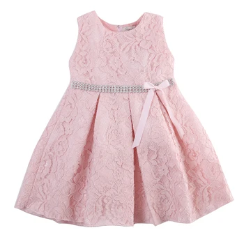 Dojenčka, Malčka Otroci Roža Punca Obleke Bowknot Čipke Trdna Bridesmaid, Formalno Stranko Obleko Otroke