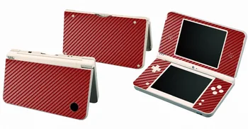 Rdeča Ogljikovih Vlaken Vinil Kože Nalepke Protector za Nintendo DSI XL LL za NDSI XL LL kože Nalepke