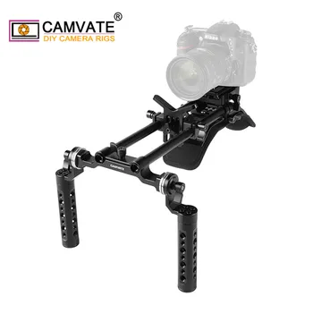 CAMVATE Fotoaparat Ramenski Ploščad S Manfrotto Hitro Sprostitev Baseplate & Objektiv Podporo Za DSLR Fotoaparat / DV Kamere Sistema za Podporo