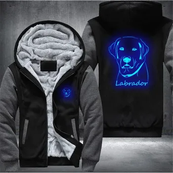 Labrador Žareče Mens Pozimi Leta 2020 Hoodies Moški Harajuku Visoke Kakovosti Priložnostne Sweatshirts Zip Toplo Šport Zgostitev Toplo Outwear