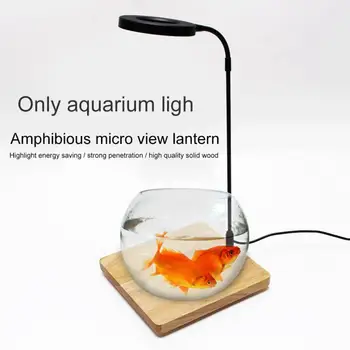 Doma Lesa Odbor Posajenih Rastlin Toplotna Izolacija Poln Rezervoar Rib Miniaturni Krajine 10W Anti Insect Aquarium LED Luči