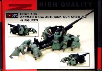 1/35 za 8,8 cm Anti-Tank Gun Crew Nastavite, 9 Številke, Ne tank, Smole Model Vojak GK, Vojna tema, Nesestavljeni in unpainted kit