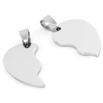 50pcs nakit DIY split srca obesek ljubitelje srce ogledalo visoko lak, 2 pol srca oznako iz nerjavečega jekla veleprodajna cena čare