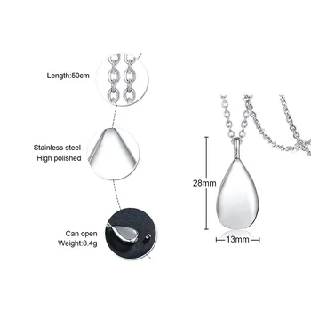 FXM VNN10 iz nerjavečega jekla ogrlica vroče prodajo priljubljenih samskih žensk, 28 mm, kaplja vode ZDA ljubimec darilo za ženske, nakit