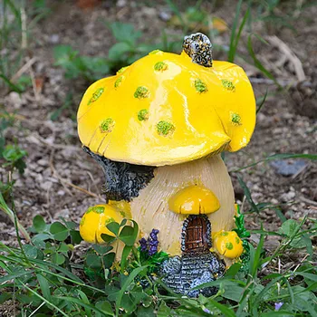 Mini Mushroom House Krajine Hiša Pravljice Vrt Obnovo Smolo Obrti Dekoracijo Miniaturni Pravljice, Vrtni Okraski