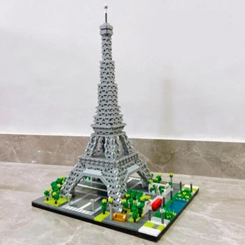 YZ 069 Svetovno Znane Arhitekture Pariz, Eifflov Stolp 3D Model 3369pcs DIY Mini Diamond Blocks Stavbe Igrača za Otroke, št Polje