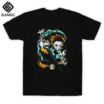 Demon, ki je Kriv Tshirt Hip Hop Top Tees Kimetsu Ne Yaiba Japonski Anime Majica s kratkimi rokavi Moški Modni Demon Slayer Smešno Risanka T-shirt