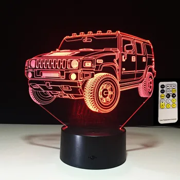 3D Lučka za Daljinsko Contol Dotik SUV Avto Otroci Igrače Otrok Rojstni dan Darila 7 se Spremeni barva Luči za Razsvetljavo LED Žarnice Za BedroomLuminaria