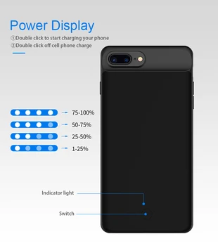 2500/5000mAh Polnilnik za Baterijo velja za iPhone 7 6 6s 8 PowerBank Primeru Ultra Slim Zunanje Battey Backup Polnilnik Primeru