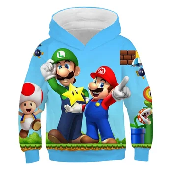Najnovejše Harajuku Klasične igre Super Mario otrok Fantje in dekleta hoodies Super Smash Bros 3D t-shirt ulične hip hop