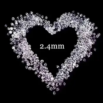 2.4 mm Svoboden moissanite FG Barve Lab Diamond o Okrogli rez Svoboden Kroglice za nakit, izdelava Skupaj 1.0 karat 20pcs