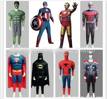 Mišice Captain America Iron man Moških Mišic The Amazing Spiderman Kostum Marvel Superheroj Fantasy Film pustna Cosplay