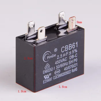 2.5 uf CBB61 klimatska naprava kondenzator eksplozije dokaz kompresor zagon klimatske naprave zamrzovalnik hladilnik uporabni deli