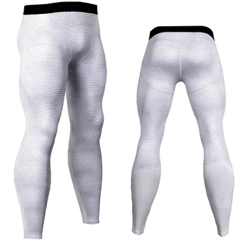 Novi Fitnes Stiskanje Hlače Moški Modni 3D Joggers Šport Sweatpants Bodybuilding MMA Hlače Dokolenke Fitnes hlačne Nogavice