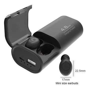 Brezžična tehnologija Bluetooth 5.0 Slušalke z 4800MAh Polnjenje Primeru [Moči Banke] z Mic USB Tip C Kabel TWS Stereo in-Ear Earphon