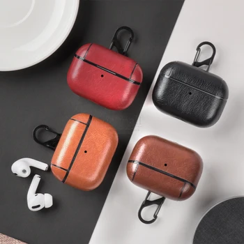 Novo Za Apple Airpods Pro airpodspro Usnjena torbica za Polnjenje Kritje Rokav S Kavljem Brezžične Slušalke Luksuzni Zaščitna Kožo