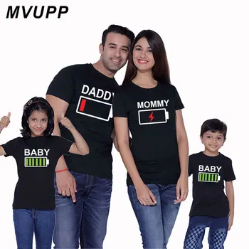Družina izgleda t shirt ujemanje oblačila očka mamica in hčerka, sin otroka, otroci, oblačila, baterije Tiskanje tshirt Nova Moda vrhovi