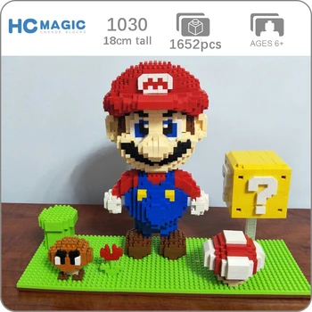 HC 3453 Igro Super Mario Goomba Kovanec Cvet Rdeče 3D Model DIY Diamond Mini gradnji Malih Bloki, Opeke Igrača za Otroke, št Polje