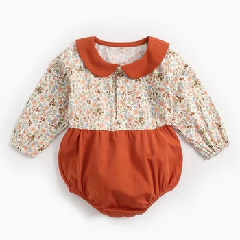 Melario Baby Dekleta, Igralne Obleke Pomlad Srčkan Print Cvet Romper Bombaža, Z Dolgimi Rokavi Jumpsuit Obleke Novorojenega Dojenčka Oblačila