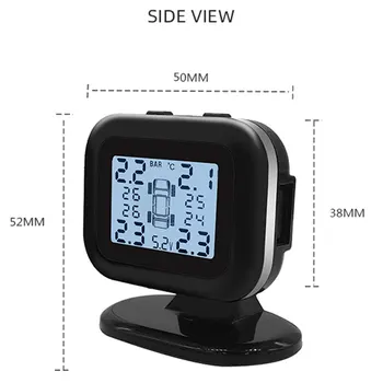 Tlak v pnevmatikah Monitor TPMS Zunanje Tipalo Merilnika Visoke Temperature, Alarm Sončne Avto Nadzor Tlaka v Pnevmatikah Sistem LCD Zaslon