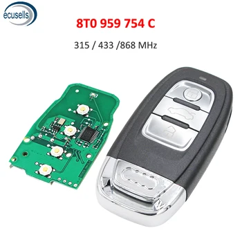 Smart Remote Tipka za Vstop brez ključa 3 Gumb 315/433/868 MHZ 8T0 959 754C Za Audi Q5 A4L A5 A6 A7 A8 RS4 RS5 S4 S5