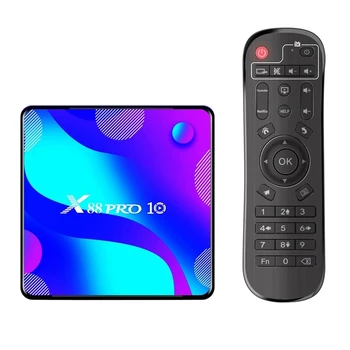 X88 PRO 10 Android 10.0 Smart TV Box UHD 4K Media Player RK3318 2 GB/16GB 2.4 G/5 G Dual-Band WiFi BT4.0 100M LAN(EU Vtič)