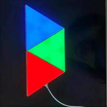 RGB Pisane Trikotnik Quantum lučka LED Lučka za Modularne Dotik Občutljivo Razsvetljavo Heksagonalna Nočne Luči Daljinsko Heksagonalna Quantum