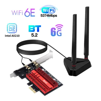 Fenvi Wi-Fi 6E Intel AX210 3000Mbps PCIe Brezžično Omrežje Wi-Fi omrežje Wlan Adapter, 2.4 G/5 G/6Ghz 802.11 AX Bluetooth 5.2 Kartico Windows 10