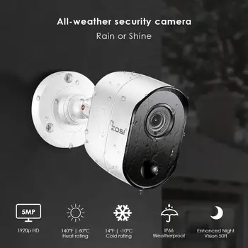 ZOSI 5.0 MP H. 265 Domov Nadzor Sistema 8 Kanal CCTV DVR z HDD in (4) x 5MP PIR Zunanji/Notranji Varnostne Kamere Kit