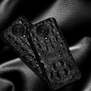 LANGSIDI Luksuzni Krokodil primeru telefon Za Xiaomi POCO F2 MI 10 Pro opomba 10 9lite Redmi K30 PRO Opomba 9s Pravega usnja, hrbtni pokrovček