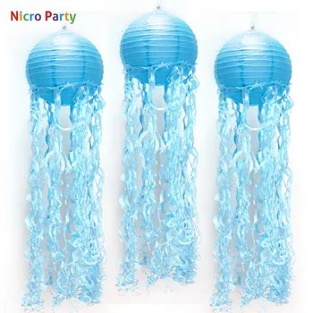 Nicro 3 kos/set Jelly Ribe Luči Komplet Komplet Modre Kitajskega Baby Tuš Otrok Rojstni dan Dekoracijo