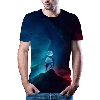 Poletni prosti čas športna moška T-shirt 3D tiskanje narave hip hop T-shirt 2020 Unisex Evropske mode plus velikost krog vratu vrh 6XL