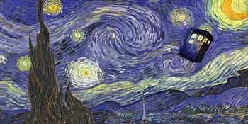 Zdravnik, Ki frotir Tardis Van Gogh Zvezdnato Umetnosti Slikarstva Mikrovlaken Plaža Brisačo Šport Sušenje Potovanje Brisače 70x140cm