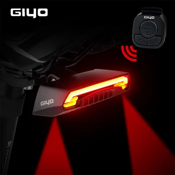 GIYO Izposoja smerokaze Svetlobo Kolo Zadaj Rep Svetloba, Laser USB Polnilni Nastavek LED Luč Kolo Kolesarjenje Lanterna Kolesarska Svetilka
