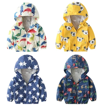 Novo Pomlad Otroci Oblačila Fantje Dekleta Jakne Otroci Hooded Windbreaker Dojenčka Nepremočljiva Hoodies Baby Toddler Plašč Za Otroke 2-7T