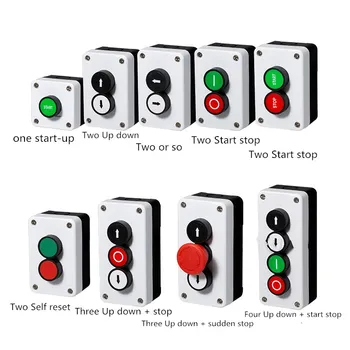 Start stop samozaposlene zapiranje nepremočljiva gumb stikalo za zaustavitev v sili, industrijske zapovedano control box Z puščica simbol