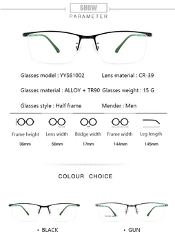 2019 Novih Kovinskih Pol Okvir Kratkovidnost Očal Okvir Ultralahkih Design Očala Mens Poslovnih Recept Očala oculos de grau