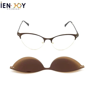 IENJOY Kovinski Okvir Magnetna Sponka na Očala Ženske sončna Očala Rimless Očal Okvir Moda Posnetek Na Polarizirana sončna Očala
