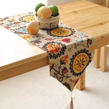 BZ377 Bombaž perilo namizni tekač sončnično natisnjeni kuhinjski mizi kritje stranka poročno dekoracijo doma tekstilnih