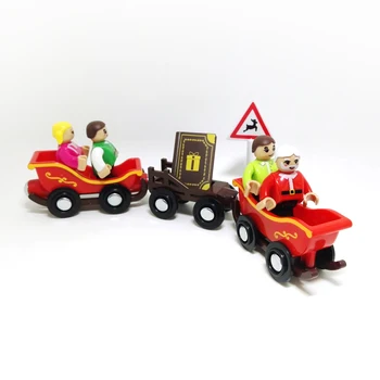 9pcs/set Božič lesene magnetne vlak združljiv z leseno železnico avto vlak Santa voziček otrok, zgodnje izobraževanje puzzle igrača
