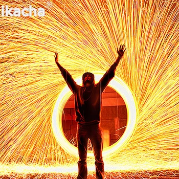 Fotografija Spektakularne Ognjene Foto Selfie Orodje Jeklena Volna Kovinskih Vlaken za Svetlobo Slikarstvo Dolge izpostavljenosti