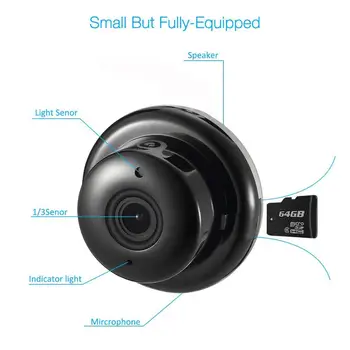 HONTUSEC MINI WIFI 1080P IP Kamera Brezžična Majhne CCTV nadzorna Kamera IR Nočno Vizijo Zaznavanje Gibanja Z Nosilcem