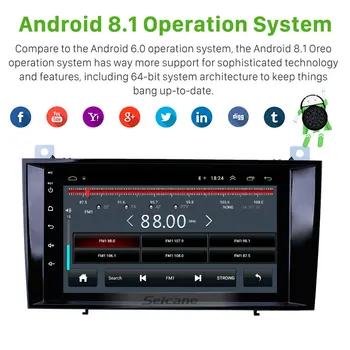 Seicane Android 8.1 Avto Radio Enota Predvajalnik, GPS navigacija Stereo za 2000-2011 Mercedes Benz SLK razred R171 SLK200 SLK280 SLK300